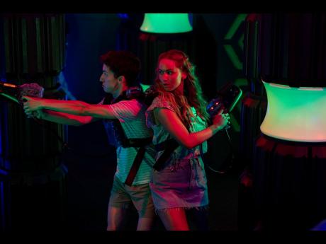 Andrew Barth Feldman (left), and Jennifer Lawrence in a scene from 'No Hard Feelings'.