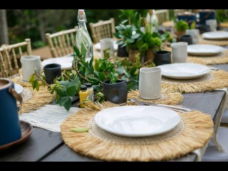 Natural fibres and elements played a big role in the tablescape for the event. 