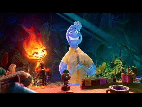 Fire and water (Ember and Wade) played by Leah Lewis and Mamoudou Athie, come together in Disney and Pixar’s all-new, original feature film ‘Elemental’.