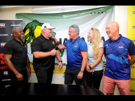 From left: Jerry Benzwick – Chairman Of The Board at Jamaica Rugby Football Union, Gavin McLeavy – Lead Rugby Commentator, Niall Brooks - Rugby America’s North General Manager, Carly Mackinnon - Communication Manager Rugby America’s North, and John