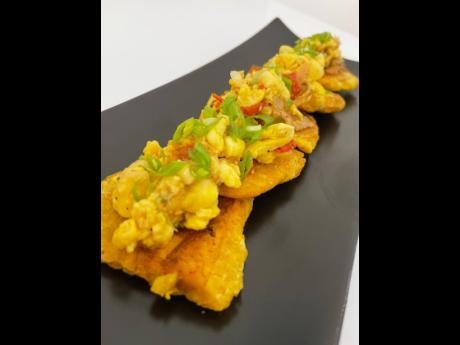 These ackee and salt fish tostones are a crowd favourite, often enjoyed by locals and tourists
