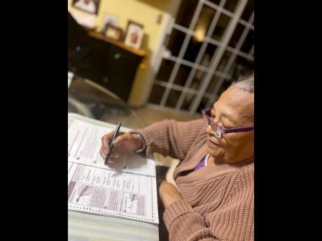 Wes Moore’s grandmother, Winell Thomas, casts her vote for him to become the governor of the state of Maryland last year.  