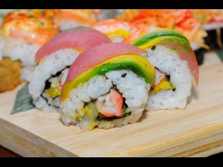 You can’t help but taste the rainbow roll. 