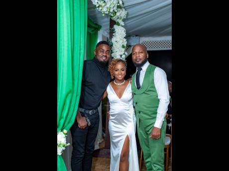 The lawfully wedded couple were blessed to have gospel artiste Jermaine Edwards celebrating with them on the wedding day.