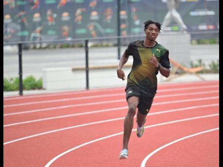 Roshawn Clarke trains at the Hungarian University of Sports Sciences in Budapest, Hungary on Wednesday, August 16 ahead of today’s start of the 2023 World Athletics Championships.