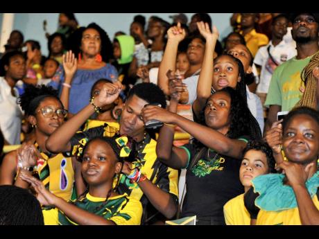 
Jamaicans celebrating Independence 61 at the National Stadium on August 6.