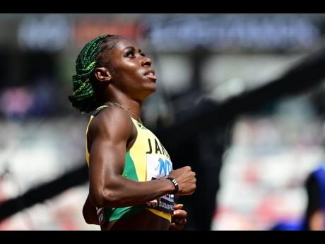 Gladstone Taylor / Multimedia Photo Editor

Jamaica’s Shashalee Forbes competing in heat 6 of the womens 100m round 1 at the morning session of the 2023 World Athletics Champion held at the National Athletics Centre in Budapest, Hungary yesterday. Forbes