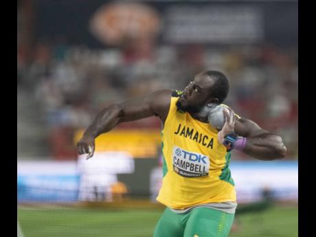 Jamaica’s Rajindra Campbell competing in the men’s shot put finals at the 2023 World Athletics Championships last Saturday.