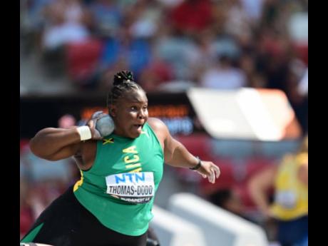 Jamaica's Danniel Thomas-Dodd gets ready to throw the shot put during World Athletics Championships qualification at the National Athletics Centre in Budapest, Hungary this morning. 