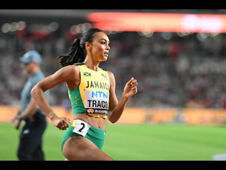Gladstone Taylor / Multimedia Photo Editor
Jamaica’s Adelle Tracey competing in the women’s 800m final on the last day of the 2023 World Athletics Championships in Budapest, Hungary, yesterday. 