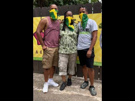 Winsome Wynter is flanked by her sons, Jonathan Welds (left) and Richard Welds, moments before her fatal accident at the Yaaman Adventure Park in Ocho Rios, St Ann, last week Monday.