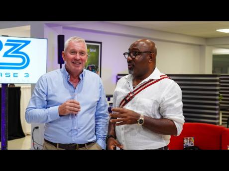 Tom Connor, managing director, Toyota Jamaica and Omar Stephenson, president and chief executive officer, Cube Root Corporation. 