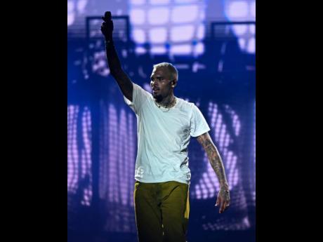 American singer and songwriter Chris Brown performs at the Chris Brown and Friends concert at the National Stadium last Sunday.