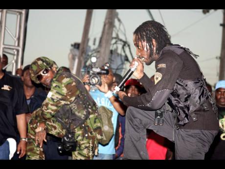 Vybz Kartel and Mavado clash during Sting 2008. The two were charged in January 2009 for their use of indecent language.