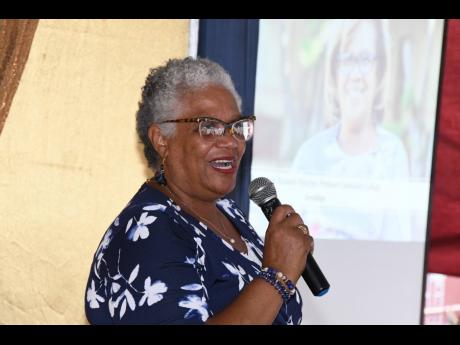 Corrine Richards, principal of Portmore Community College delivers greetings at the Accounting/Finance and Management Seminar held at the institution on August 17