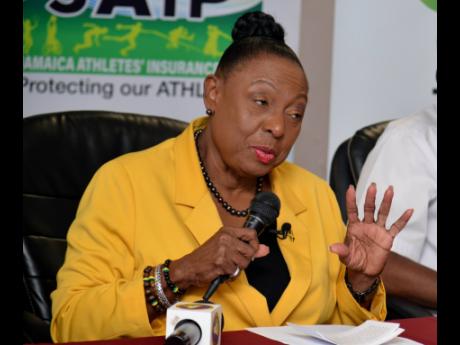 Minister of Culture, Gender, Entertainment, and Sport, Olivia Grange, speaks during a courtesy call at the office of the ministry in New Kingston on Tuesday.