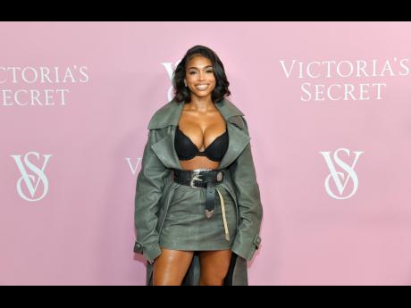 Lori Harvey shows off her Victoria’s Secret. 