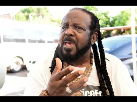 Claude ‘Big Stone’ Sinclair, the man who was freed from chains by Opposition Leader Mark Golding in a skit at a political rally on Sunday.
