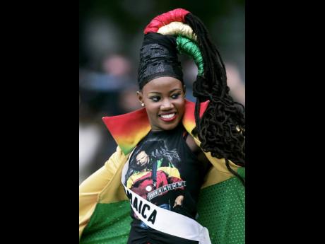 
Zahra Redwood, Miss Jamaica 2007, parades during the Miss Universe native dress fashion show in Mexico City, in 2007. 