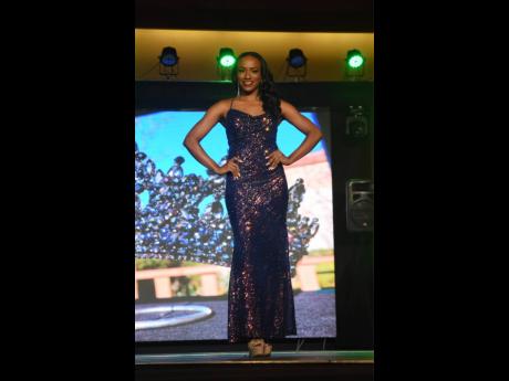 Miss Global Jamaica Kimone Carty in her evening wear. Carty made it to the top 10 of the competition.