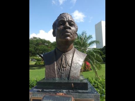 Basil Watson’s bronze bust of National Hero Samuel Sharpe mounted in 2018 in Emancipation Park, St Andrew, Jamaica.
