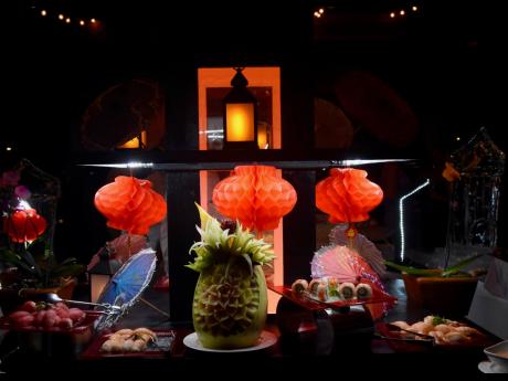 The colourful sushi station is a true showstopper.