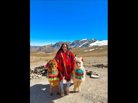 Tykese Henry enjoying her visit to the Rainbow Mountain in Peru. She explains in a post on social media that Peru is one those visa-free countries that Jamaicans can visit. 