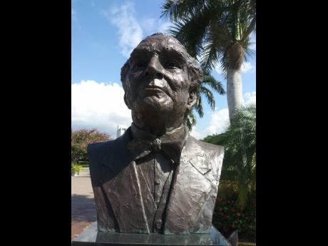 Basil Watson’s bronze bust of National Hero Norman Manley, mounted in 2018 in Emancipation Park, St Andrew, Jamaica.