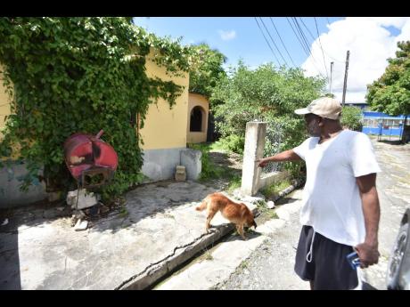 David Corniffe, a resident of School Lane in Morant Bay, St Thomas, shows a section of his property that passers-by frequently use to relieve themselves of bodily waste.