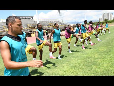 Reggae Boyz in training at the National Stadium in Kinston on September 11, 2023.