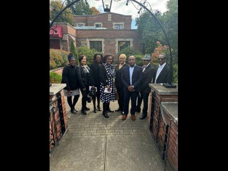 Former Gleaner staff who attended the service of thanksgiving for Sheila June Alexander. From left: Lisa Watts, Elaine Chin, Mica White, Camille Boyd, Stephanie Williams, Neil Armstrong, Ron Robinson and Mike Brown.