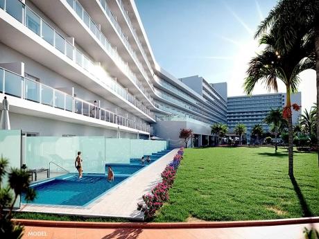 An artist’s impression of RIU Palace Aquarelle’s swim-up-rooms.