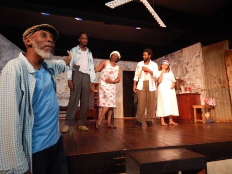 Taking part in an after-show discussion are (from left) E. Wayne McDonald, director; and the cast, Jonathan McLaughlin, Karen Harriott, Kushnie Maxwell and Diandra Harrison.