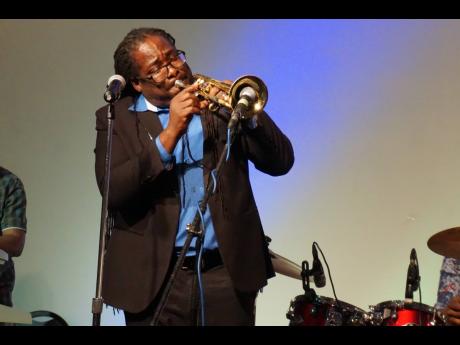 Dwight Richards gives a grand performance on his trumpet.