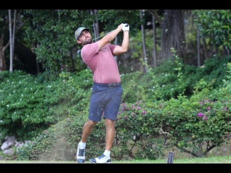 American Andrew Arft in action during day two of the Jamaica Open Golf Championships in Tryall, Hanover.