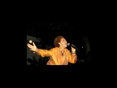 Mary Isaacs performing at the JAVAA Tribute to Bob Marley and Dennis Brown at its headquarters on Hagley Park Road on Friday February 9, 2007