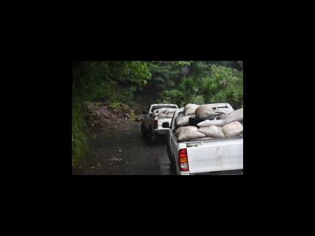 Stuck after encountering yet another landslide on their delivery route on Friday, coffee delivery workers in Mavis Bank, St Andrew, lamented a day of lost productivity.