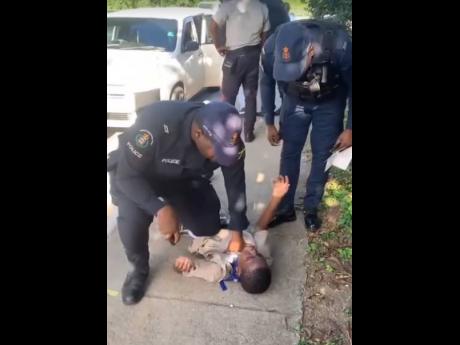 
In the video clip, it appeared one of the policemen pepper sprayed the boy then pinned him to the ground using his knee and fist as the child cried out for water. 
