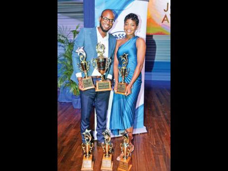 The Gleaner’s Jovan Johnson (left) was named Journalist of the Year at the Press Association of Jamaica’s annual National Journalism Awards, held Saturday night at The Courtleigh Auditorium in New Kingston. Sashana Small (right) took home the UNICEF Aw