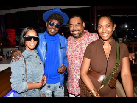 It’s all smiles! From left: Camille Lee; Dancehall artiste, Beenie Man; Mayberry Investments Limited’s CEO, Gary Peart; and his wife, Cheryl Peart.