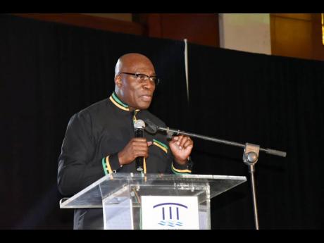 Bryan Sykes, chief justice of Jamaica, addressing the Montego Bay Chamber of Commerce and Industry’s annual Awards Banquet held at the Montego Bay Convention Centre in St James on Saturday.