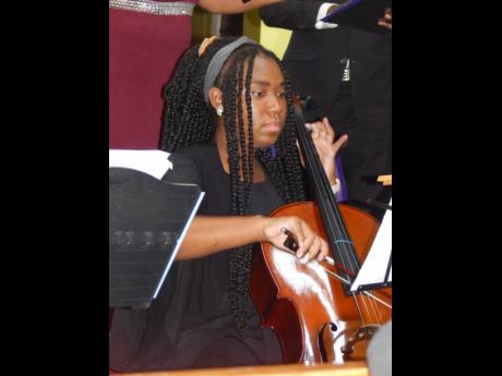Rashida Nelson playing the cello at St Luke’s Church on Sunday. 