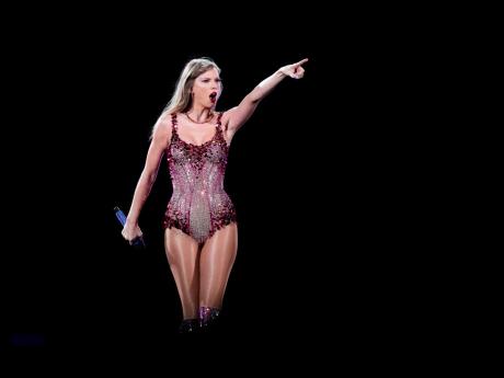 Taylor Swift performs at the Monumental stadium during her Eras Tour concert in Buenos Aires, Argentina, on Thursday, November 9.