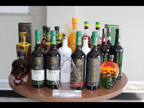 An array of Royal Jamaican Rums and Spirits Ltd’s products.