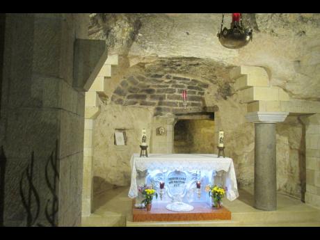 The cave in which Mary and Joseph is said to have lived in Nazareth/Palestine is covered by the Church of Annunciation.