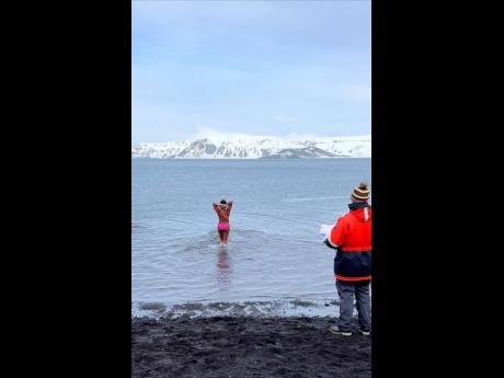 No trip to the South Pole is complete without a dip in the frigid waters. 