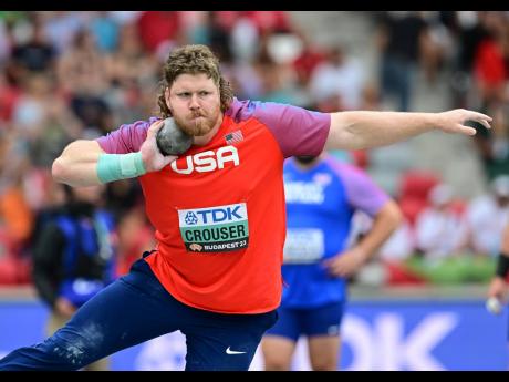 File Photos
United States’ Ryan Crouser throws during the 2023 World Athletics Championships at the National Athletics Centre in Budapest, Hungary on August 19. 