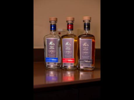Tequila selection - from left: Silver, Aged and Extra Aged