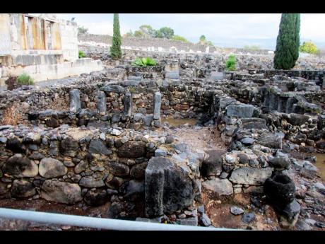 A section of the ruins of the city of Capharnaum in Israel/Palestine, where Jesus is said to have lived.