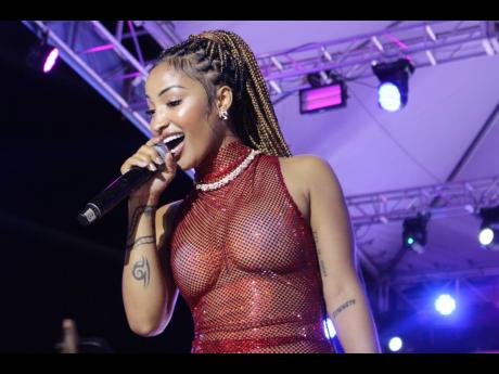 Shenseea, during her surprise performance at I Love Soca. 